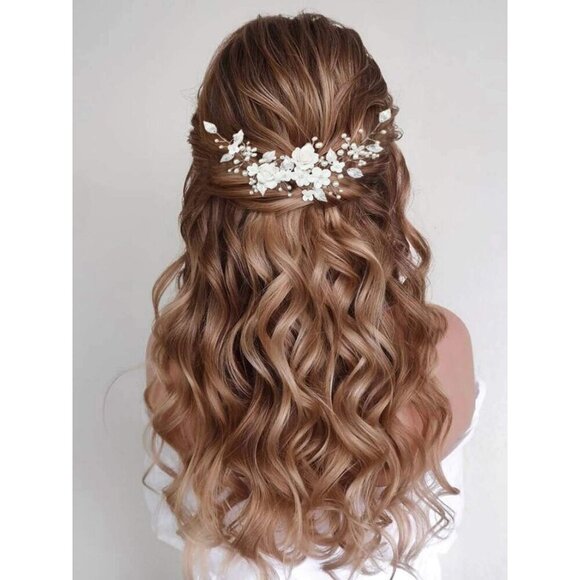 Wedding Hair Vine Pearl Bridal Headpiece Leaf Hair Accessories for Women
